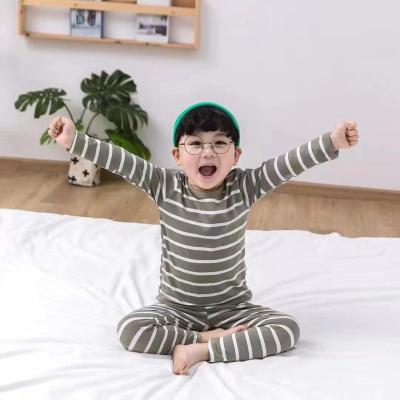 China 2021 Fall 2021 Children's Breathable Sheathed Striped Pajamas Home Wear Boys Suits for sale