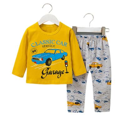 China 2021 wholesale cotton baby long sleeve breathable yellow cheap kids pajamas for sale