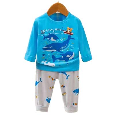 China 2021 Breathable Long Sleeve Fashion Girls 2 Pcs 100% Cotton Pajamas For Kids for sale