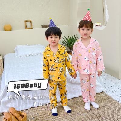 China Breathable Kids Button Down Christmas Pajamas Cotton Animal Children Christmas Pajamas Sets Long Sleepwear Size 1-10T for sale