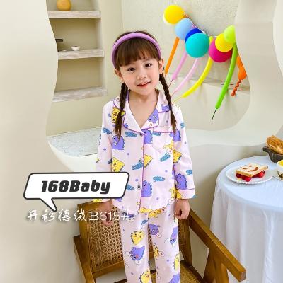 China Girls QUICK DRY Pajamas Set Princess Floral Collar Pajama Dressing Sets For Girls Kids Sleepwear Suit Designer Sleepwear Size 90-165 for sale