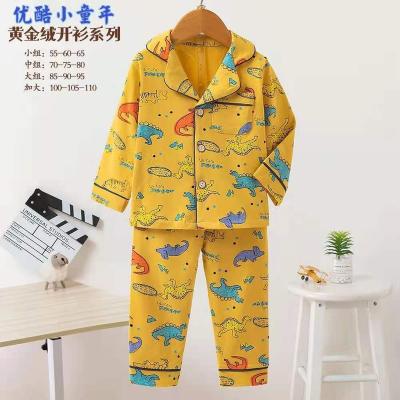 China Full Breathable Cotton Sleeve Sleepwear Boys Sleepwear Kids Cartoon Pajamas Kids Babies Pajamassuit For Sale for sale