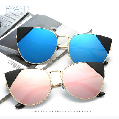 China Internet Celebrity Recommend Cat Eye Sunglasses Women Colorful Coated Sunglasses 2021 Sun Glasses for sale