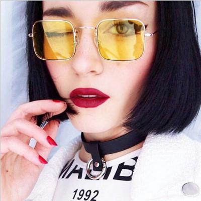 China Internet Celebrity Recommend Classic Sun Glasses Alloy Frame Sun Glasses Unisex Over The Square Square Sunglasses Women for sale