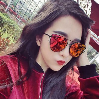 China High-end Exquisite Item Glass Cavity Frame Colorful Coated Sun Glasses High Quality Material Products Cat Eye Women Sunglasses Elegant 400 UV for sale