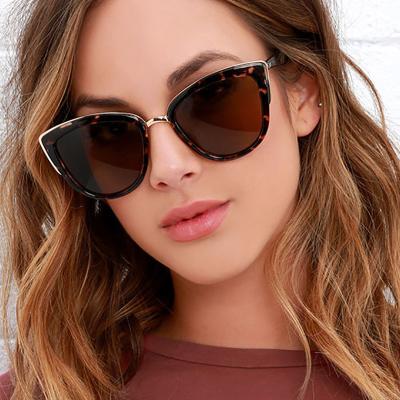 China Exquisite Cat Eye Shape Patchwork Sun Glass UV400 Protection Mask Sunglasses PC Leopard Frame High End Products High Quality Material Large for sale