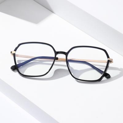 China Exquisite women students high-end high-grade optical glass material high-grade optical glass material oversized geometric blue light glasses for sale