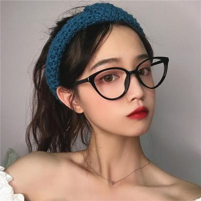 China Item 2021 Cat Eye Flat Mirror Glasses Women's Decorative Optical Glasses Exquisite Elegant High-end Frame High Quality Material for sale