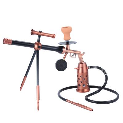 China With NEW Hose Design Large Size Gun Hookah Set AK47 Shisha LED Gun Chicha Shisha LED Gun Wholesale Zinc Alloy Pink Hookah ak47 for sale