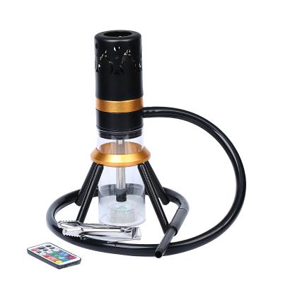 China With LED Acrylic and Metal Hookah New Design Light Wholesale Shisha Russian Hookah Smoking Fashion Portable Shisha Hookah with LED for sale