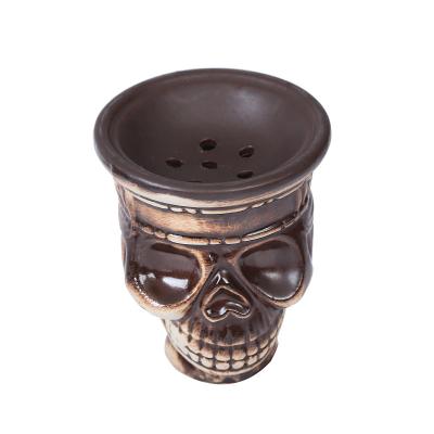 China Ceramic Clay Head Shisha Bowl China Factory Wholesale Glaze Clay Hookah Accessories Sheesha Hookah for sale