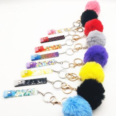 China NEW Design Easy Hot Selling Metal Key Chained Acrylic Card Grabber Puller Commodities Credit Card Grabber For Long Nails for sale