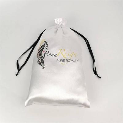 China Hot Selling Silky Custom Gift Satin Wig Packaging Bag For Hair Extension for sale