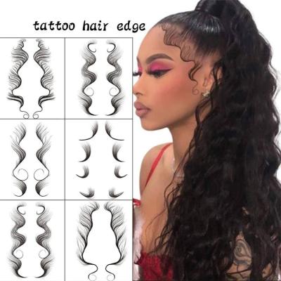 China Temporary Hair Edges Tattoo Sticker Baby Hair Pony Tail Styles Temporary Hairline Sticker for sale