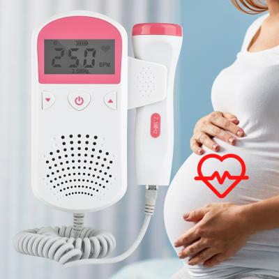 China Portable Baby Heart Rate Monitor 2.5MHz Baby Ultrasound Doppler Household Monitor Baby Fetus Plastic Fetal Heartbeat Detector for sale