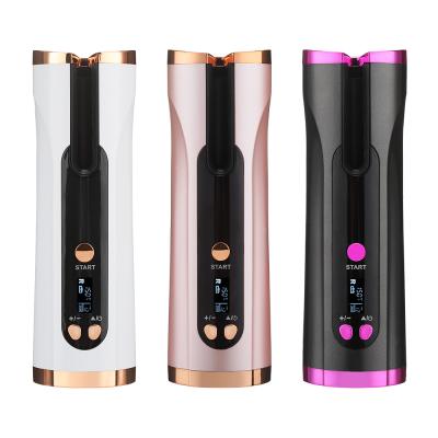 China 2021 Ceramic USB Hair Curler Auto Rotating Cordless Hair Roller With Brush Clips for sale