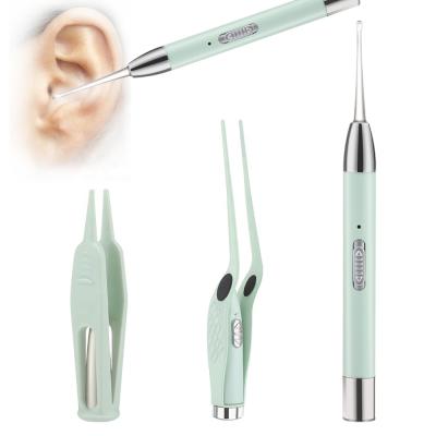 China 2021 New Ear Wax Remover Kit Earwax Cleaner Kit Light Set Stainless Steel Ear Spoon Ear Tweezers With LED for sale