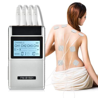 China Top Quality TEN EMS Battery Power Supply Electric Muscle Stimulator 15 Modes 4 Channels Physiotherapy Therapy Pain Relief 101245 for sale