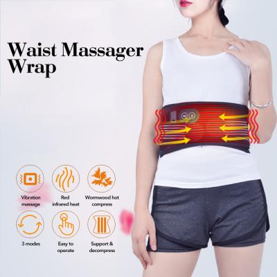 China Waist Lumbosacral Massager With Heat Back Brace Belt Massager Electric Back Pain Relief for sale