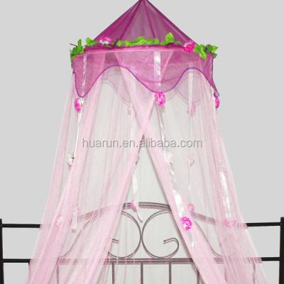 China Folded Garland Organza Queen Size Bed Canopy for sale