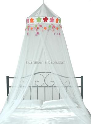 China Folded cool mosquito net bed canopy with felt flowers for sale