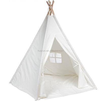 China Sports Play Kids Clear Four Poles Kids Play Tent 100% Cotton Canvas Teepee Pop Up Wooden Toddler Teepee Indoor Outdoor Tent tepees for sale