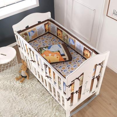 China 7Piece Safari Lion Nursery Crib Crib Bedding Sets Baby Boy Crib Bedding Set 7Piece Jungle Crib Bedding Set Disposable Comforter 4Bumper Fitted Sheet Bedskirt for sale