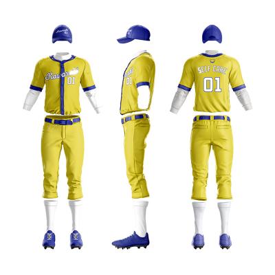 China Factory Customized Summer Baseball Short Sleeve Uniform Suit Breathable Comfortable Printed Uniform Antibacterial for sale