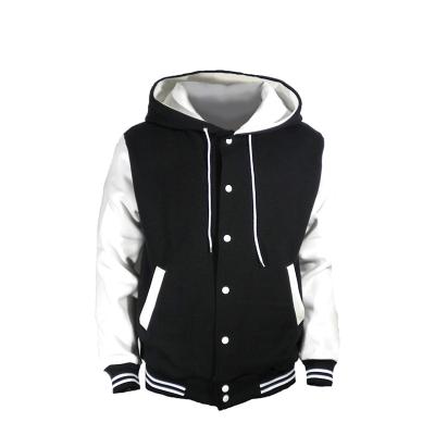 China Fashion Anti-Shrink Single Button Thick Hoodie Baseball Jacket Design Your Own Cotton Pullover OEM 100% Cotton/Polyester Hooded Hoodie Customs for sale