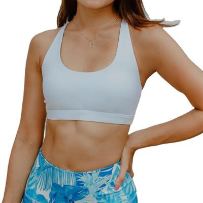 China Antibacterial Design Your Own White Sports Bra Sublimation Yoga Bra for sale