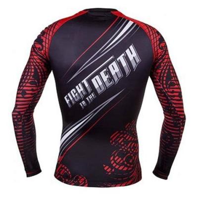 China Custom Mens Long Sleeve Rashguard Sublimated Printed BJJ Rash Guards for sale