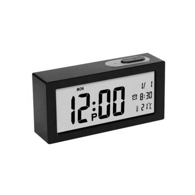 China Antique Electronic Humidity Display Digital Backlight Style Smart Desk Alarm Clock For Dining Room for sale