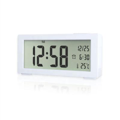 China Antique Style Digital Temperature Electronic Display Backlight Smart Desk Alarm Clock For Travel for sale