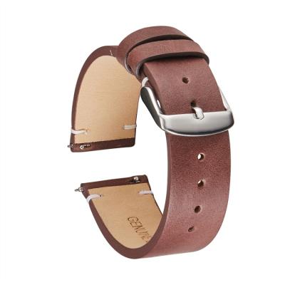 China 2021 Fashion New High Quality Soft Leather Thin Watch Belt Smart Watch Belt 18-20mm Factory Spot Wholesale for sale