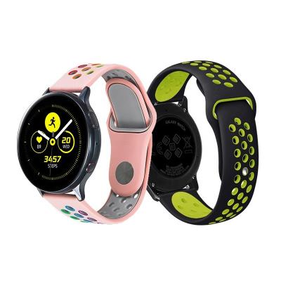 China Silicone 20mm Colorful Silicone Sports Strap For All Kinds Of Smart Watches 42mm 46mm Strap For Samsung Galaxy Watch for sale