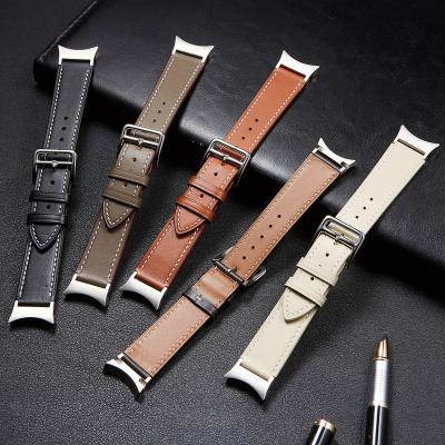 China Wholesale 20MM Leather 22MM Official Same Genuine Leather Wristwatch 4 Straps Band For Samsung Galaxy Watch4 Watchband for sale