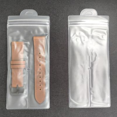 China Independent transparent matte stain stocking bag watch band pvc leather frosted packing bag wholesale for sale