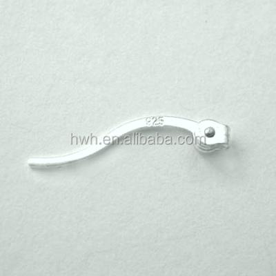 China Solid 925 H131/B Silver Solid Silver Ear Pin With Square Joint Wire 15mm Long for sale