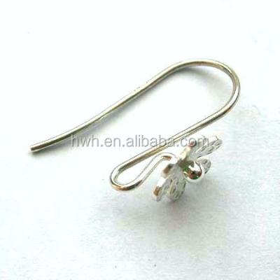 China H654 Fashion 925 Sterling Silver Earring Hanging Hook With Flower 925 Silver for sale