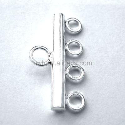 China 925 Solid Silver H366-4 Loop Silver Jewelry Connector 4 Strand for sale