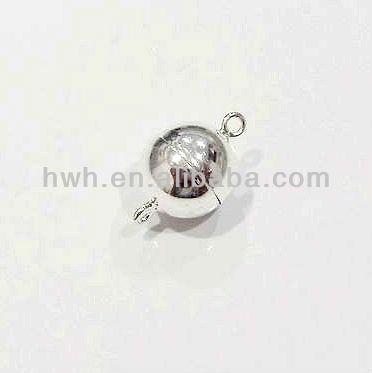 China H672 Sterling Silver 925 Silver Ball Shaped Magnetic Clasp 8mm/10mm for sale