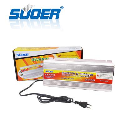 China Suoer Solar Power System Home Inverter 12V 220V 2000W Power Inverter With Built In Battery Charger Multiple Safe Protections for sale