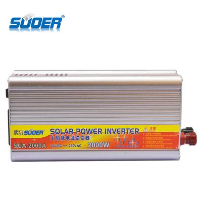 China Suoer Solar Power System Car Inverter 12V 220V Power Inverter 2kva 220V DC AC Off Grid Home Inverter for sale