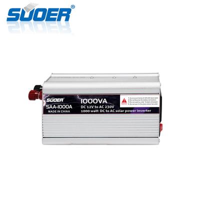 China Suoer 12v 220v 1000VA Micro Power Inverter DC To AC Car Home Inverter Modified Sine Wave Inverter 20*9.5*5.5cm for sale