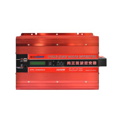 China Suoer 3000 Watt 12V to 220V 3000W Intelligent Pure Sine Wave Power Inverter with Digital Display 388*260*100mm for sale