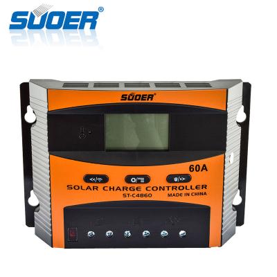 China Suoer Cheap Price Solar System Controller Solar Charge Regulator 48 Volt 60A PWM Manual Solar Charge Controller for sale