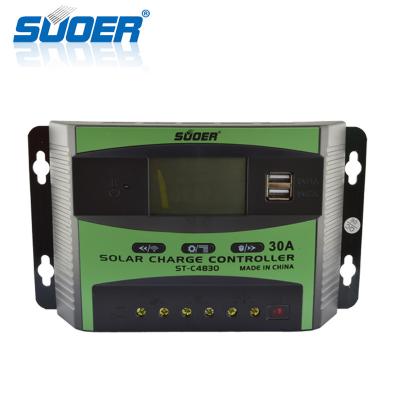 China System Controller Suoer Charge Controller 48 Volt 30A Pwm Solar Manual Solar Charge Controller for sale