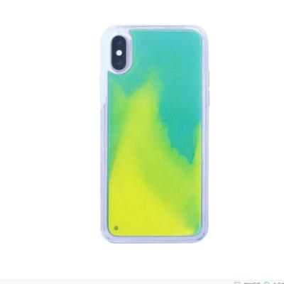 China New Fashion Phone Case Luminous Waterfall Luminous Quicksand Protective Full Shockproof Mobile Phone Case For iPhone for sale