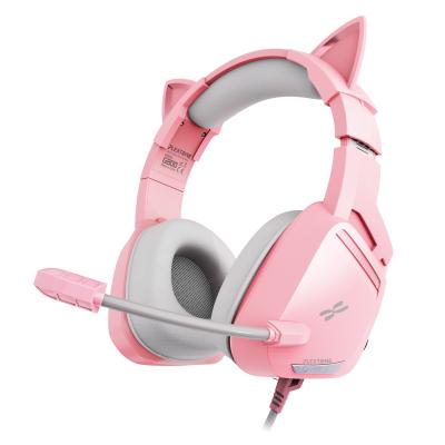 China Cat Ear Headphone 190mm Long Microphone Flexible Rotating Earphone Headset Super Cute Comfortable Over-Ear Ear Muffs For Game for sale