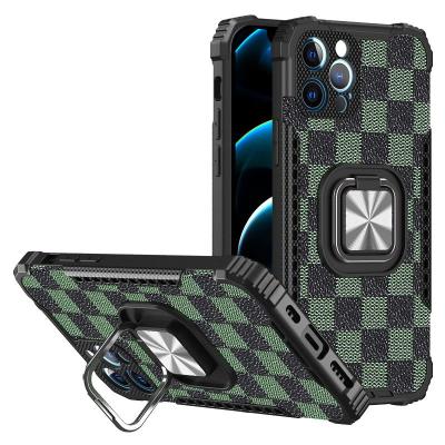 China Street Shockproof Fashion 2 in 1 Cell Phone Cases with Holder TPU Grid Cell Phone Leather Case for Iphone 11 12 13 pro max for sale